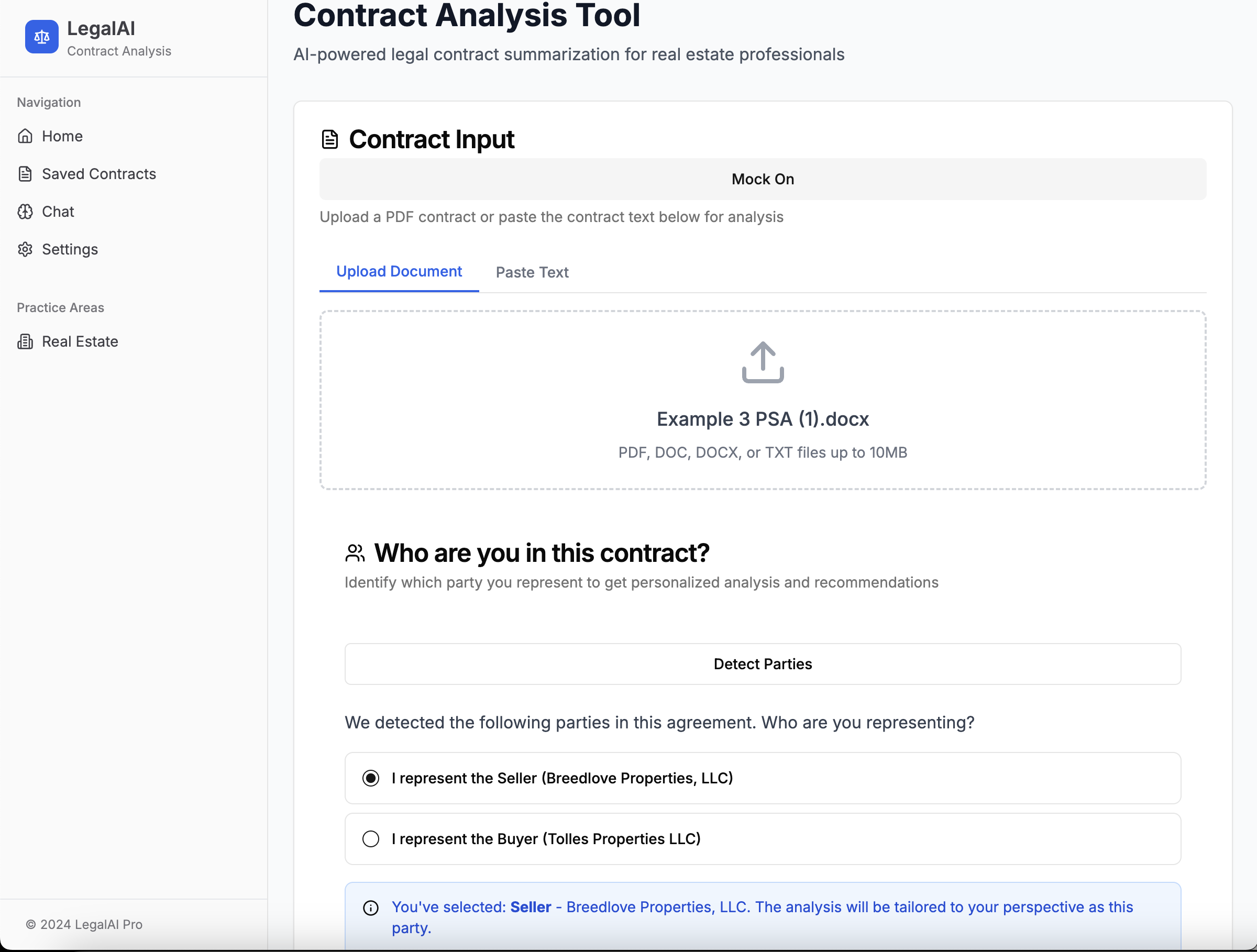 Contract Analyzer platform interface 1