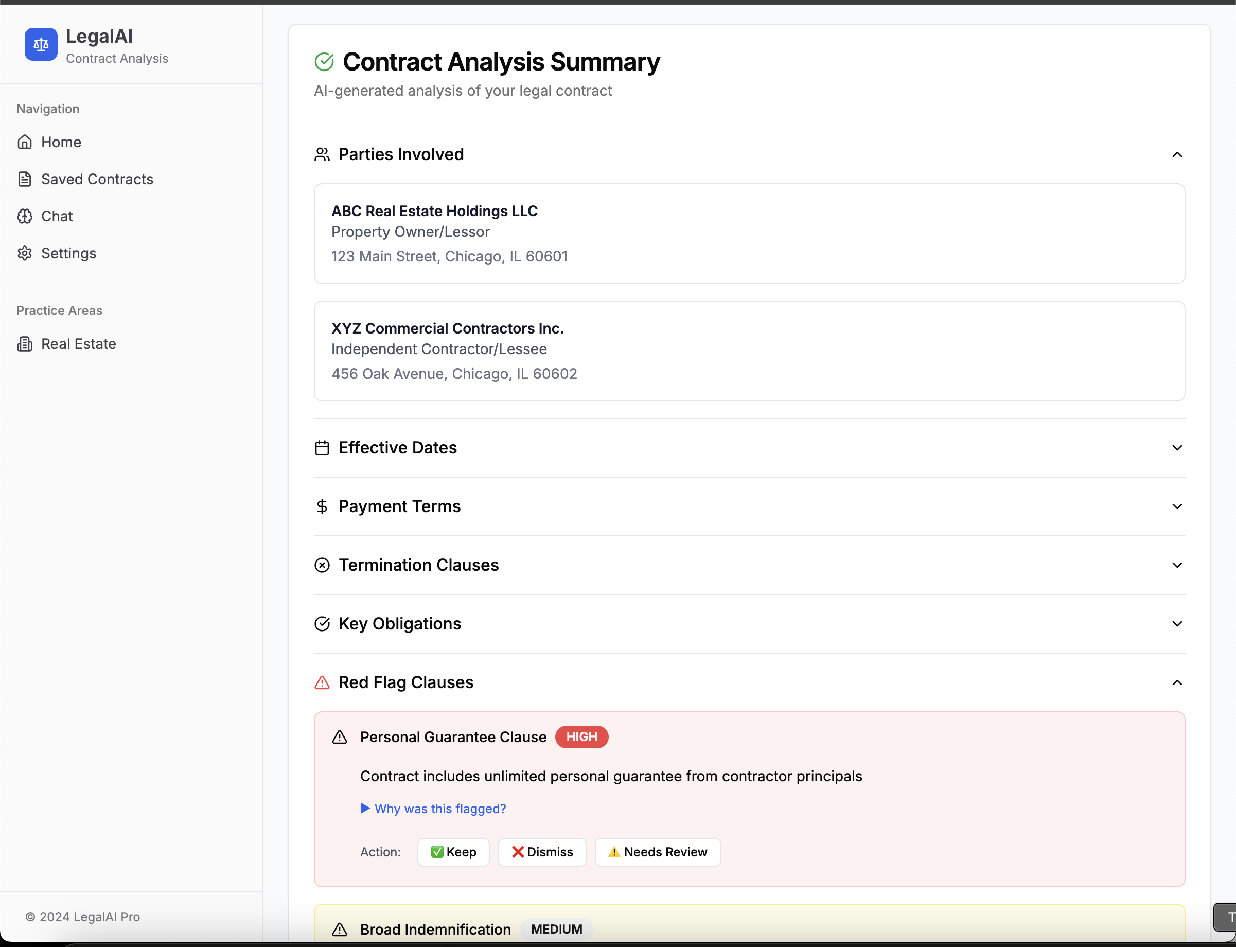 Contract Analyzer platform interface 2